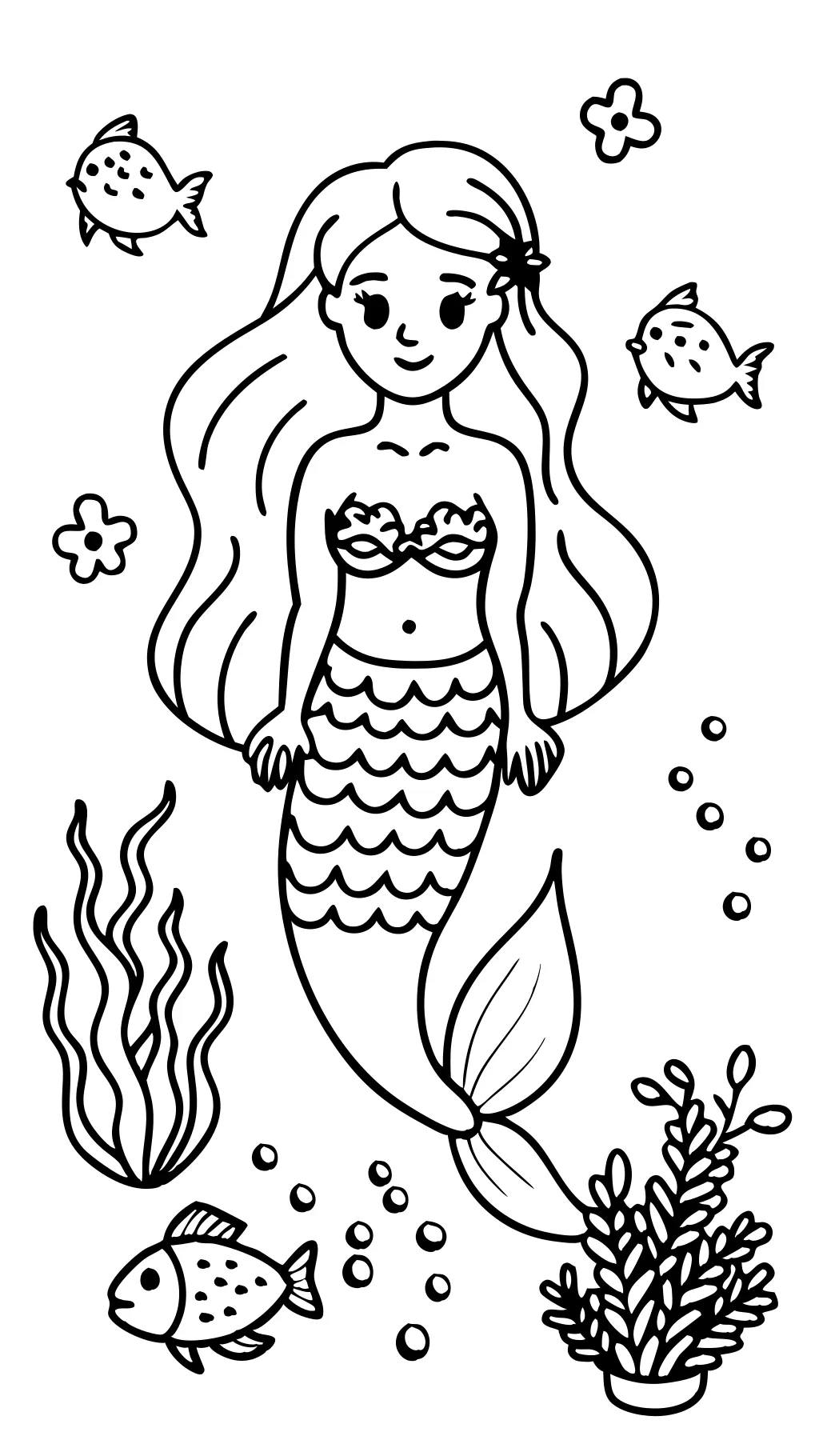 Página para colorear de sirena imprimible